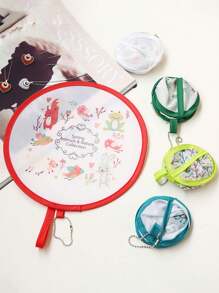 Round Folding Hand Fan Cute Cartoon Mini Foldable Hand Fan, Summer Portable Hand-Held Fan, New Fashion Student Pocket Fan,Ideal For Daily Use, Outdoor Activities & Fashion,Folding Fan Round Fan Mini Portable Cartoon Fan