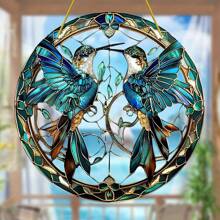 1 Piece Of 2D Flat Acrylic 2D Flat. Acrylic Honey Bird Pendant, Love Themed Mural, Indoor And Outdoor Hanging Panels, Bedroom, Kitchen, Office, Home And Courtyard Decoration, Vertical Wall Hanging Decoration, Featherless Festival Decoration