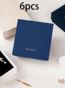 6/1pc, Embossed Letter Jewelry Gift Box, Jewelry Gift Box, Bow Decoration, Square Jewelry Gift Box, Suitable For Packaging Necklaces, Bracelets And Other Accessories Valentine's Day Ribbon Packaging Box, Packaging Box, Wedding Decoration