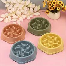 1 Pet Supplies Dog Slow Food Anti Suffocation Bowl Bone Candy Color Cat Slow Food Bowl