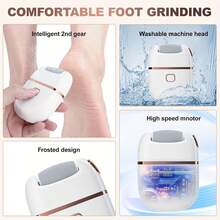 Rechargeable 3-Head Electric Foot Scrubber, Home Automatic Pedicure For Smoothing Feet, Removing Dead Skin And Exfoliation, Adult Travel Beauty Tool - trắng - Xem 3