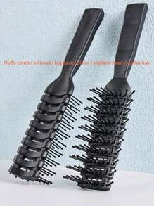 1 szt. męski 9-rzędowy grzebień do stylizacji, puszysty grzebień pomady do szybkiego suszenia, antystatyczna wentylowana szczotka do włosów, szczotka do rozczesywania, odpowiednia do użytku w domu i salonie, uniwersalna stylizacja włosów dla mężczyzn i kobiet o cienkich, kręconych, falowanych, mokrych lub suchych włosach, antystatyczny grzebień z tworzywa ABS w jednolitym kolorze, na każdą porę roku