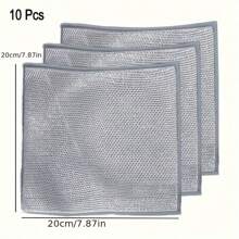 10pcs Microfiber Mesh Cleaning Cloths, Multi-Purpose Kitchen Cleaning Rags, Double-Sided Reusable Dishwashing Pads, Scratch-Free Cleaning For Dishes, Utensils And Cookware