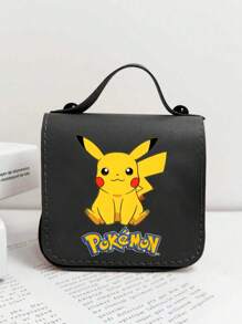 pokemon Bolso de niña con diseño de Pikachu de Pokémon - Bolso casual de princesa lindo para niñas, bolso bandolera pequeño, estuche para monedas para lápiz labial, cepillos, productos de cuidado de la piel, teléfono móvil, monedas, pequeños artículos, para el hogar, regalo, vacaciones y festivales como Halloween y Navidad, de uso multifuncional para volver a la escuela