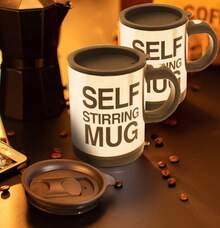 Coffee Cup Hot Drink, Stainless Steel Automatic Coffee Cup Stirrer, Automatic Magnetic Self Stirring Coffee Cup, Travel Tumbler Car Cup, Milk Chocolate Mocha, Creamy White Insulated Coffee Cup, Milk Tea Water Cup With Handle And Lid, Men's/Women's Coffee Cup, Suitable For Adults And Students To Use In School, Office, Picnic And Camping, Mother's Day Gift For Women