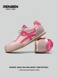 RENBEN 1 Pair Lightweight Lace-Up Sports Sandals For Women, Low-Top Retro Soft Outdoor Casual Shoes, Suitable For Summer Outings, Commutes, Skirts And Pants, Fashionable 2025 Women's Footwear - Pink - View 8