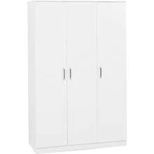 3 Door Wardrobe In Dark Grey - White - View 2
