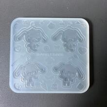 Moule de coulée en résine en forme de lapin, accessoire de moule en silicone pour moulage de liquide en résine, moule en silicone pour porte-clés en résine, moule en résine