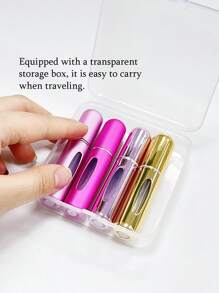 4-Piece Boxed Perfume Distribution Bottle, Bottom Direct Filling Perfume Bottle, Reusable Fine Water Spray Bottle, Makeup Water Bottle, Perfume Distribution Tool, With Storage Box, Available In A Variety Of Colors, Birthday Gifts For Family And Friends, Holiday Gifts,Portable For Travel 5ml
