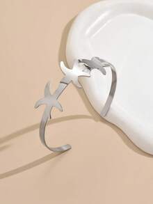 1pc Elegant Geometric Open-End Starfish Design Bangle Bracelet For Women - Starfish - View 9