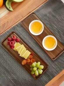 1pc Rosewood Tray, Rectangular Wooden Serving Tray, Cheese Board, Cheese Platter With Compartments For Cheese And Appetizers, Multi-Functional Wooden Kitchen Dinner Plate, Handcrafted Dessert Dish