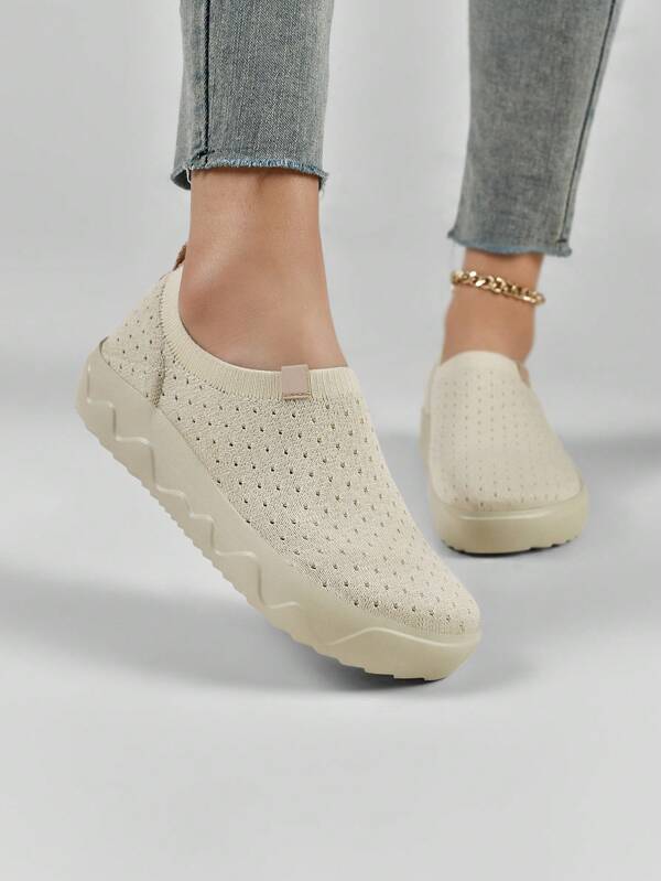 Zapatos deportivos casuales sin cordones para mujer, con suela ultraligera antideslizante, diseño ergonómico, interior relajante y cómodo, protección del talón