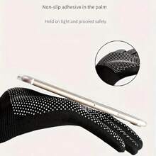 10/20pcs Unisex Anti-Slip Polyester Knitted Gloves | Breathable & Durable, Suitable For Cycling, Driving, Barbecuing | Machine Washable | Black Texture Grip Design | Outdoor Activities & Biking, Nylon Viscose Gloves Anti-Slip Durable Gardening Driving Labor Protection Thin Viscose Gloves