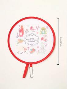 Round Folding Hand Fan Cute Cartoon Mini Foldable Hand Fan, Summer Portable Hand-Held Fan, New Fashion Student Pocket Fan,Ideal For Daily Use, Outdoor Activities & Fashion,Folding Fan Round Fan Mini Portable Cartoon Fan