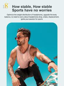D8 Wireless Open Ear Headphone,Featuring C3 Clear Calling,Secure Earhook Sport Design, 5.4 Sport Earbuds With Earhooks For Long Time Playback With, Dual Mic Clear Call Sweat-Proof For Running Workout,Designed For Sports: Sport Headphones To Keep You Motivated,Compatible With Including Smartphones, Ipad, Laptop, Smartwatches, Etc.
