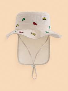 1pc Dinosaur Print Children's Bucket Hat, Cute Embroidered Pattern Versatile Quick-Drying Sun Hat, Adjustable Drawstring Suitable For Baby Boys & Girls Daily Outings And Vacations - Multicolor - View 15