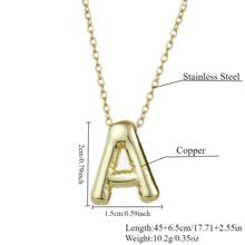 Fashionable Gold Copper A-Z 26 Letter Hanging Necklace, Charming Women's Jewelry
