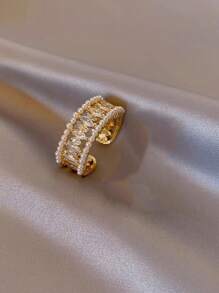 2025 Europe-US/Middle East, Japan & Korea Summer Leisure Copper Inlaid Classic Fashion Open Ring