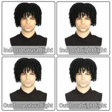 Synthetic Dreadlock Hair Topper Clip In Dreadlocks Hairpieces 6 Inch Short Locs Braided Hair Toupee For Men