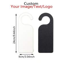 1pc Customized PU Leather Door Hanger Tag, DIY Picture & Text Single Side Printed Door Plate, Suitable For Hotel, Meeting Room, Do Not Disturb Door Knob Hanger