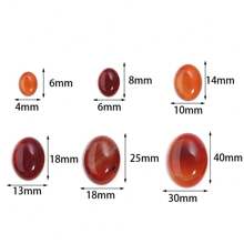 2-10pcs/Pack Natural Red Agate Stone Oval Cabochons, Multiple Styles & Sizes, Elegant Red Gemstone For DIY Jewelry, Suitable For Necklace, Ring, Bracelet, Accessory Decoration