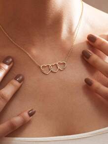 Colar com nome personalizado de família com vários corações e nome de criança, colar personalizado para mãe, presente de dia das mães para esposa