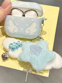 可爱小清新蓝色波点翅膀带吊坠耳机盒 兼容1 2 3 4保护壳软套 兼容Pro 2 Pro 3 - 波點翅膀 - 查看 2