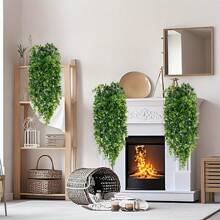 1/4pcs Artificial Hanging Plants Fake Wall Hanging Eucalyptus Plants UV Resistant Plastic Hanging Plants Artificial Decor For Party Wall Porch Wedding Decoration