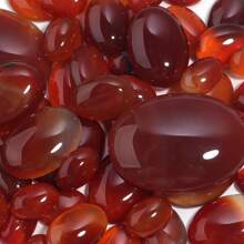 2-10pcs/Pack Natural Red Agate Stone Oval Cabochons, Multiple Styles & Sizes, Elegant Red Gemstone For DIY Jewelry, Suitable For Necklace, Ring, Bracelet, Accessory Decoration
