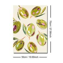1 pieza Póster de arte de pared de cocina con olivas coloridas, impresión en lienzo sin marco/con marco, decoración minimalista de estilo cottage core y granja, para dormitorio, sala de estar, habitación de niña, dormitorio, decoración del hogar moderna