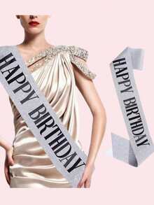 1 件，‘生日快乐’ 绶带，男女皆宜，生日快乐绶带，亮粉色、白色、玫瑰金色、黑色，带彩虹箔绶带，适合 16 岁、18 岁、21 岁、30 岁、40 岁、50 岁、60 岁、70 岁、80 岁、90 岁生日绶带礼物或任何生日派对，适合任何年龄段 - 彩色 - 查看 12