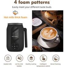  ﻿ 4 - In - 1 Automatic Coffee Frother - Non - Slip & Stylish, Hot And Cold Electric Milk Heater With Temperature Control & Auto - Off, Ideal For Coffee, Latte, Cappuccino - Black - View 2