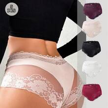 5pcs Mature & Charming Lace Patchwork Underwear, All Season - Multicolor - View 10