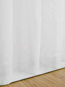 1pc Voile Curtain, Light Filtering Sheer Curtain, Grommet Curtain, Semi-Transparent Lightshade Curtain, Kitchen Curtain, Suitable For Home Or Office Use, Bedroom, Balcony, Living Room Curtain, Solid Color Simple Pastoral Curtain