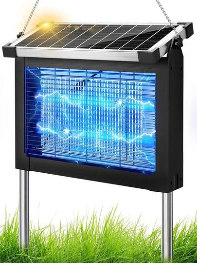 Electric Insect Killer, Solar Mosquito Lamp, USB Rechargeable, 4500 V Electric Fly Trap, Waterproof For Mosquitoes, Moths, Flies For Patio, Home, Backyard, Garden, Camping