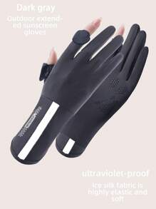 1 Set Multicolor Versatile Women Sunscreen Gloves, Ice Silk UV Protection Breathable Fingerless Driving Cycling Gloves