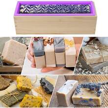 Small Rectangle Silicone Soap Mold Kits With Wooden Box & Lid DIY Handmade Soap Making And Melt Pour Mould 20oz 600ml, Heart Moon Tube Column Silicone Soap Candle Mold Embed Soap Making Supplies - Multicolor - View 8