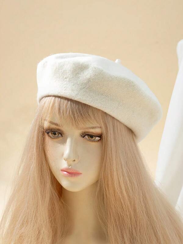 قبعة بريت فرنسية من الكشمير الناعم المحبوك، قبعة الرسامة البريطانية الرجعية ثماني الأضلاع، مناسبة للتنسيق اليومي