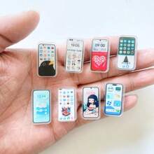 5/10/15/20pcs Miniature Fake Smartphone, Mobile Phone Model For Doll House Decoration, Mini Simulation Shop Display, Micro Landscape Decor