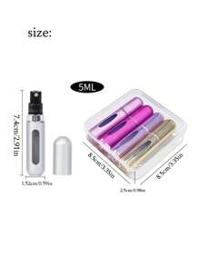 4-Piece Boxed Perfume Distribution Bottle, Bottom Direct Filling Perfume Bottle, Reusable Fine Water Spray Bottle, Makeup Water Bottle, Perfume Distribution Tool, With Storage Box, Available In A Variety Of Colors, Birthday Gifts For Family And Friends, Holiday Gifts,Portable For Travel 5ml