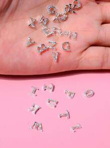 26 Peças Decoração de Arte de Unhas Design de Letra 3D, Encantos de Unhas, Gemas de Unhas, Suprimentos de Unhas DIY