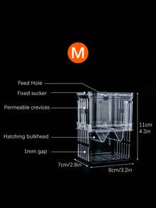 1pc PVC Material Fish Breeding Box, Transparent Double-Layer Fish Breeding Isolation Box, Hatchery Aquarium Spawning Tank - Clear - View 9