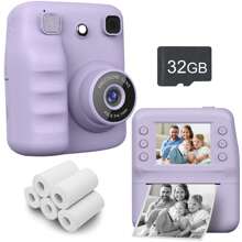 Aparat do natychmiastowego drukowania dla dzieci, 1080P 2,4-calowy ekran do natychmiastowego drukowania zdjęć przenośna zabawka z rolkami papieru fotograficznego, cyfrowy aparat fotograficzny prezent dla dzieci dla chłopców i dziewcząt prezenty urodzinowe, inne elektroniczne zabawki edukacyjne dla dzieci, aparat do zabawek