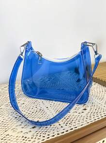 Transparent Shoulder Bag, Stadium Approved Clear Bag For Concerts, Unisex Sports Events PVC Bag