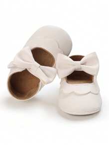 Infant Infant Girls Wedding Dress Shoes Bow Ballet Princess Mary Jane Flats Toddler First Walkers Sneaker Newborn Crib Baptism Shoes