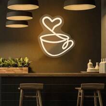 Enseigne au néon café, enseigne murale décorative commerciale de bar à café, lumières au néon, enseigne lumineuse à LED de magasin de café, décoration de pièce esthétique, convient pour les cafés, restaurants, magasins commerciaux, coins café, bars, salles d'homme, fêtes, cadeaux d'anniversaire, éclairage néon café, alimenté par USB 5V, interrupteur de contrôle, facile à installer.
