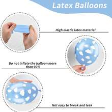 12/20 buc Baloane din latex mat albastru, roz, alb în formă de nor 12 inch, albastru deschis și alb, baloane decorative imprimate pentru baby shower, consumabile pentru petrecerea de aniversare băieți/fete - Multicolor - Vizualizare 8