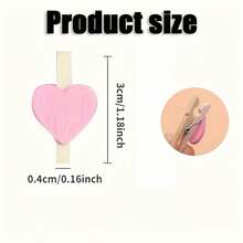 50 个红心木夹 - 婚礼、派对和节日装饰照片夹 - 轻巧优雅的 DIY 工艺用品，节日装饰夹 | 装饰夹 | 光滑纹理木材