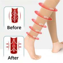 1 Pair Graduated Compression Leg Warmers, Anti-Varicose Vein, Anti-Thrombosis, Nurse Shaping Compression Stockings, Random Style - Multicolor - View 4