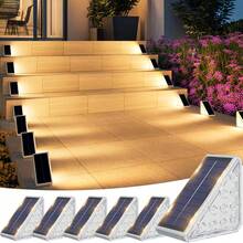 Solar Stair Lights 6 Pack, Solar Step Lights Outdoor Waterproof IP67, LED Outdoor Step Light,Outdoor Light Decor For Garden Stair, Deck, Front Step, Front Porch, And Patio - 2PCS - View 1